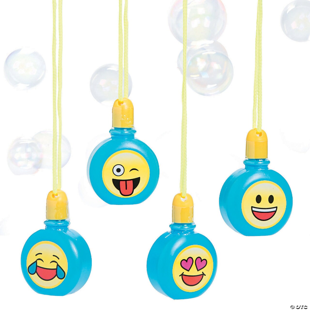 Emoji Smile Face Bubble Necklaces – 12 Pack Party Favors for Kids, Classroom Rewards & Goodie Bags